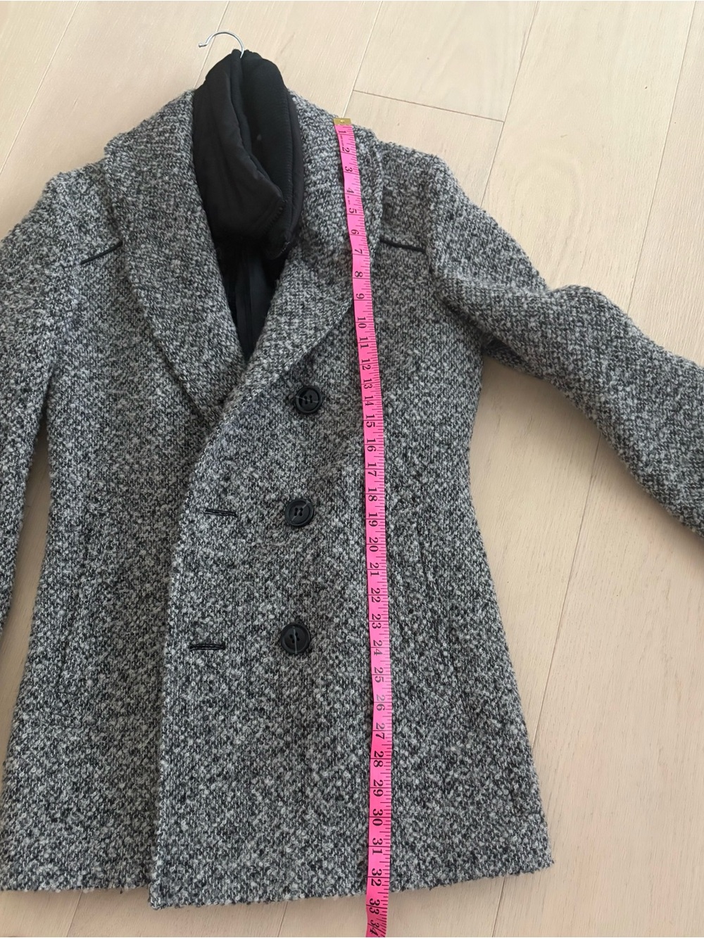 Soia & Kyo Gray and Black Pea Coat